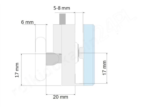 Rolka dolna podwójna D08-1 25mm metal