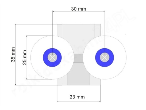 Rolka górna podwójna G08-1 25mm metal