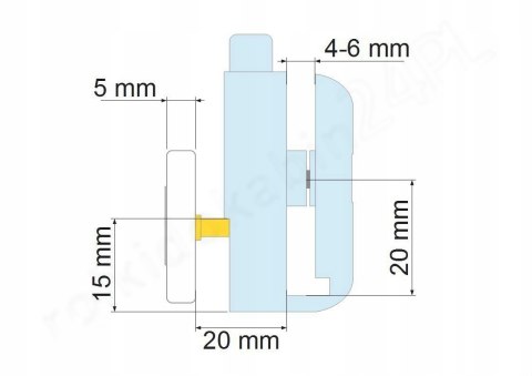 Rolka do kabiny prysznicowej dolna D04-1 23mm